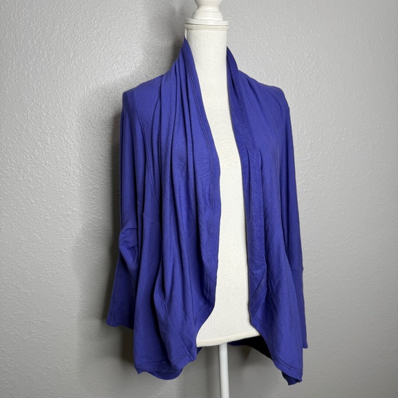 Lululemon Athletica To & Flow Wrap Oversized  Blue Violet Cardigan size 6 -cp - Picture 3 of 8